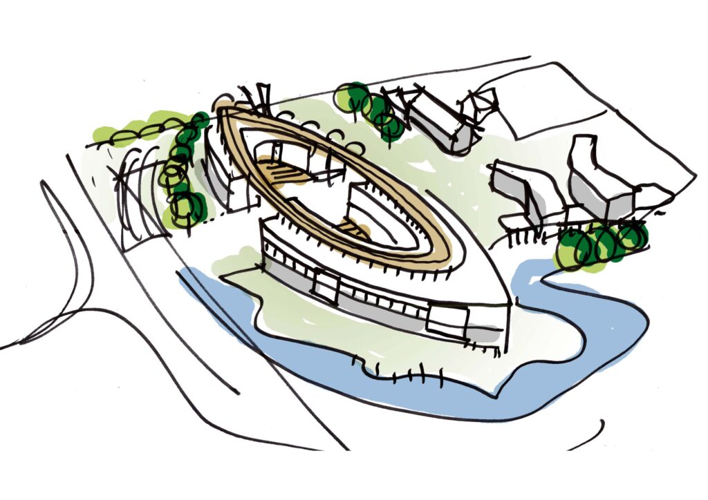 Conceptschets voor een inclusief onderwijsgebouw